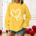 thumbnail image 2 of Valentine's Sweatshirt for Women 2026 Love Heart Graphic Pullover Crewneck Long Sleeve Tops Valentines Sweatshirt Yellow L, 2 of 4