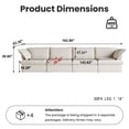 thumbnail image 4 of The Magic Home 162" Modular Sectional Sofa, Modern Hemp Velvet Deep Seat Cloud Couches for Living Room, Apartment, Office, 4-Seat, White Sofa, 4 of 13