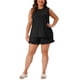 thumbnail image 2 of Conjunto de pijama de 2 piezas para mujer de tallas grandes Agnes Orinda, cómodo, con volantes, sin mangas, top de tanque con pantalones cortos 2X negro, 2 of 6