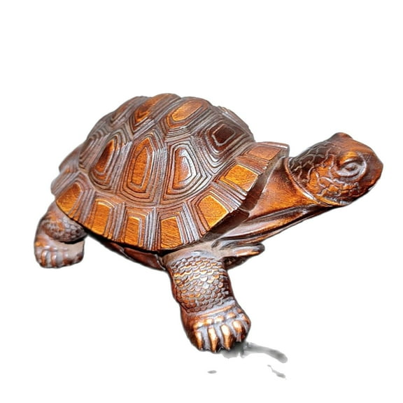 vintage wooden Carved wood carving god of longevity Turtle statue Home decor art souvenir amusing