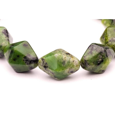 - Faceted Double Cone Moss Agate Beads Semi Precious Gemstones Size: 17x12mm Crystal Energy Stone Healing Power for Jewelry Making