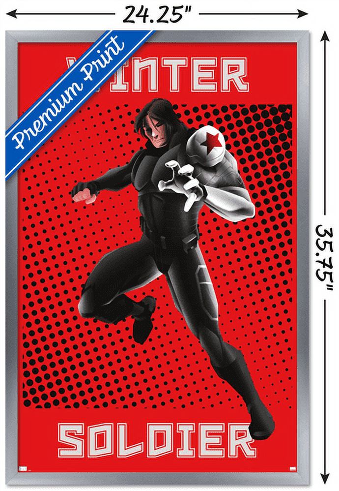 Marvel Shape of a Hero - Winter Soldier Wall Poster, 22.375" x 34", Framed
