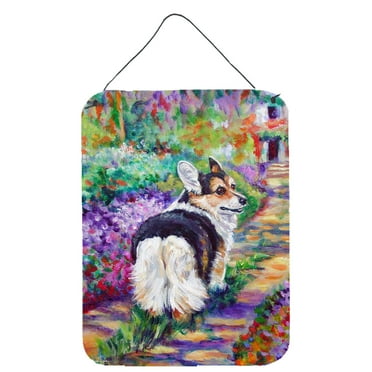 Carolines Treasures 7297DS1216 Corgi Garden Path Wall or Door Hanging Prints 12x16 multicolor
