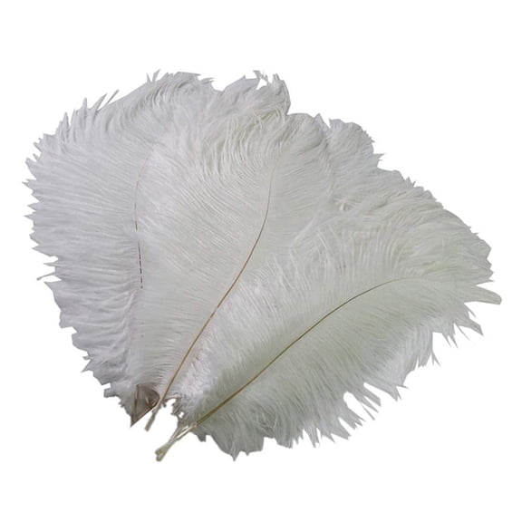 Ksopiavobs 50 Pieces Decoration Ostrich Feathers 6-8 Inch (15-20 cm) High Simulation Artificial Ostrich Feathers for Wedding Theme Party Cosplay Home or Handicraft House Decoration, White