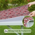 thumbnail image 6 of Red and Black Christmas Love Pattern Square Fitted Tablecloth with Elastic Edge,Square Table Cover,Washable Elastic Table Cover for Home Kitchen Party Decor 34"x34", 6 of 6