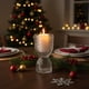 thumbnail image 5 of Candelabro Pequeño Navideño de Copa de Vino | Portavelas Cónico de Vidrio Grueso Transparente con Orificio de 3,8 Cm | Elegante Adorno de Escritorio para Mesa de Comedor, Repisa de Chimenea, Decoraci, 5 of 6