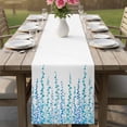 thumbnail image 4 of Blue Table Runner - 72 Inch Long Polka Dots Watercolor Abstract Art Cotton and Linen Blended Dress Scarves Farmhouse Table Runner for Kitchen Dining, Coffee Table, 13" x 72", 4 of 8