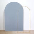 thumbnail image 3 of Balsa Circle 8 ft Dusty Blue Fitted Matte Spandex Round Top Wedding Arch Backdrop Stand Cover Party Events Decorations, 3 of 6