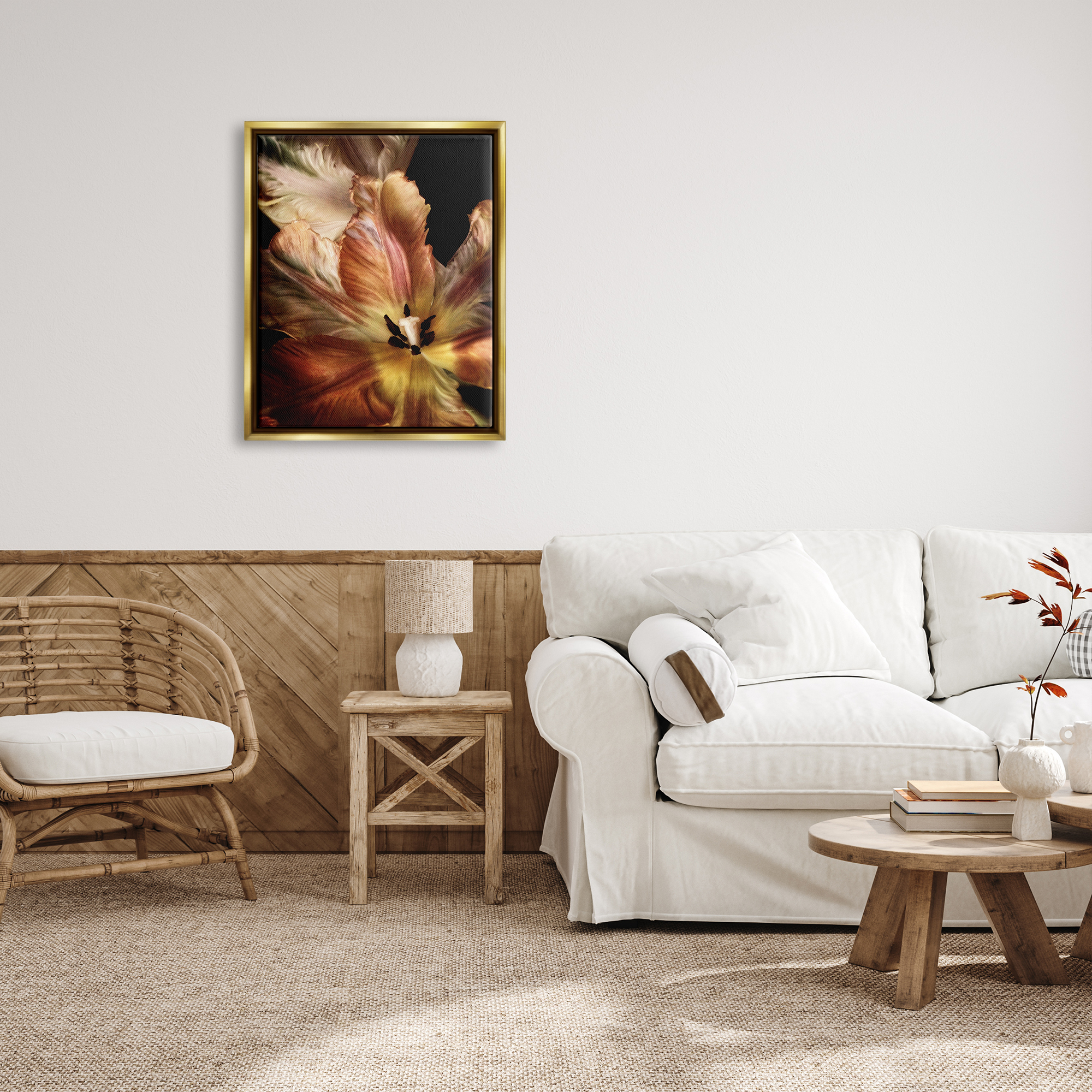 Stupell Industries Tulip Petals Detail Botanical & Floral Photography Gold Floater Framed Art Print Wall Art, 25 x 31