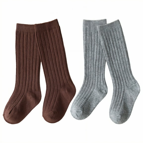 TELOLY 2Pairs Kids Socks,0-6 Months Girl Socks,School Socks Tube Socks,Style1