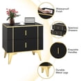 thumbnail image 7 of AISWORD Black Nightstand Bedside Table with Storage, Sofa Side Table Modern Wood Night Stand 2 Drawer Dresser, End Tables with Metal Handles for Bedroom Living Room (W23.7"x D15.6"x H23",Single), 7 of 7