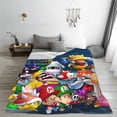 thumbnail image 2 of Lsque Mario Pattern Fuzzy Fleece Throw Blanket Extra Large,Super Soft,Fluffy and Warm Blankets for Couch,Bed,All Season Use (50"x40"), 2 of 7