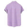 thumbnail image 5 of SAWOBUUN Mens Plaid Button Down Shirt Short Sleeve Casual Summer Dress Shirs Lightweight Beach Vacation Tops, 5 of 7