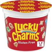 Lucky Charms with Marshmallows Cereal Cup, Gluten Free, Single Serve Cereal, 1.7 oz