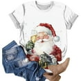 thumbnail image 4 of Kedxroy Christmas Shirt Women Christmas Print T Shirt Vintage Graphic Short Sleeve Tops Tees(White,XXL), 4 of 6