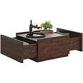 Sauder Manhattan Gate Engineered Wood Coffee Table in Rich Walnut/Slate Gray