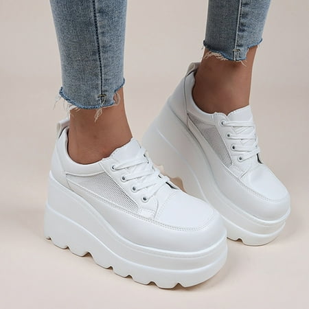 

Mishuowoti sneakers for women 2023 Sneakers For Women Ladies Fashion Casual Hollow Out Round Toe Wedges Shoes Sneakers