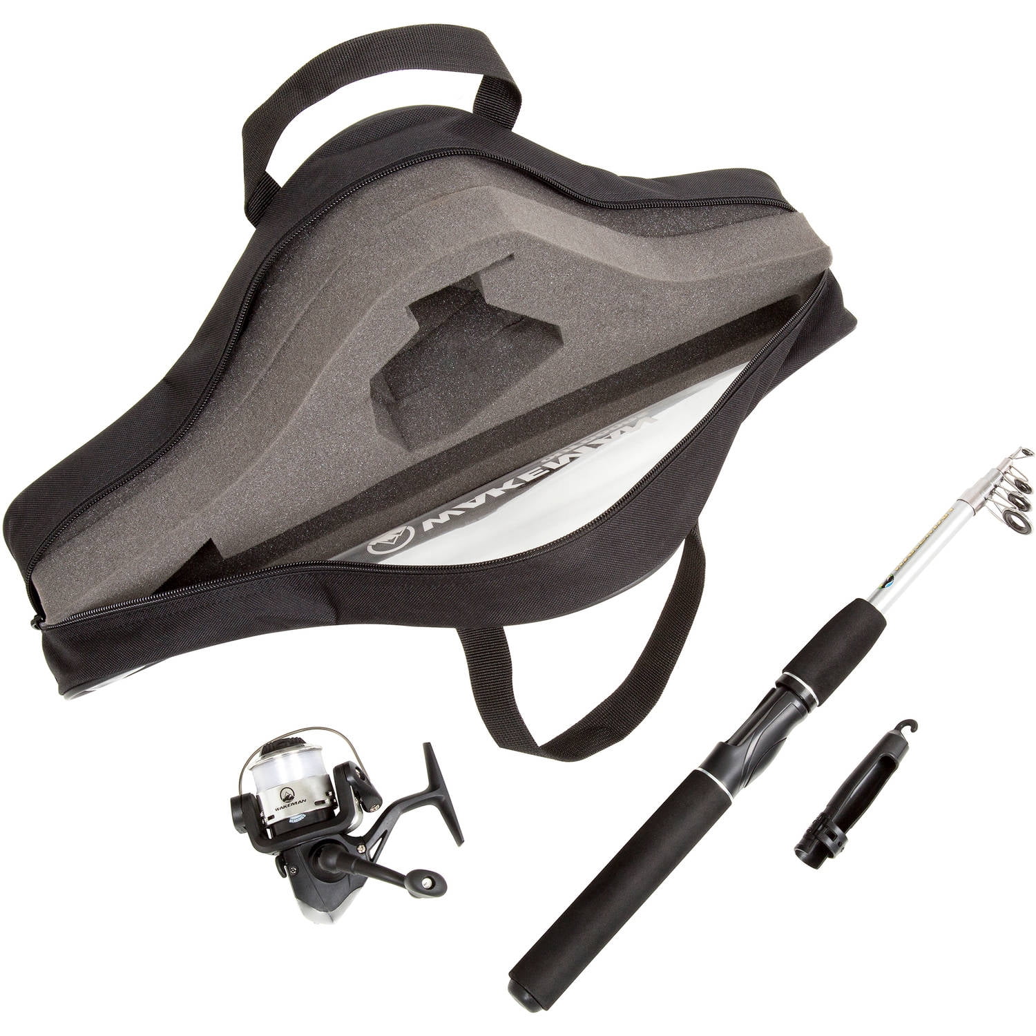 Wakeman Ultra Series Telescopic Spinning Rod and Reel Combo with Black Finish