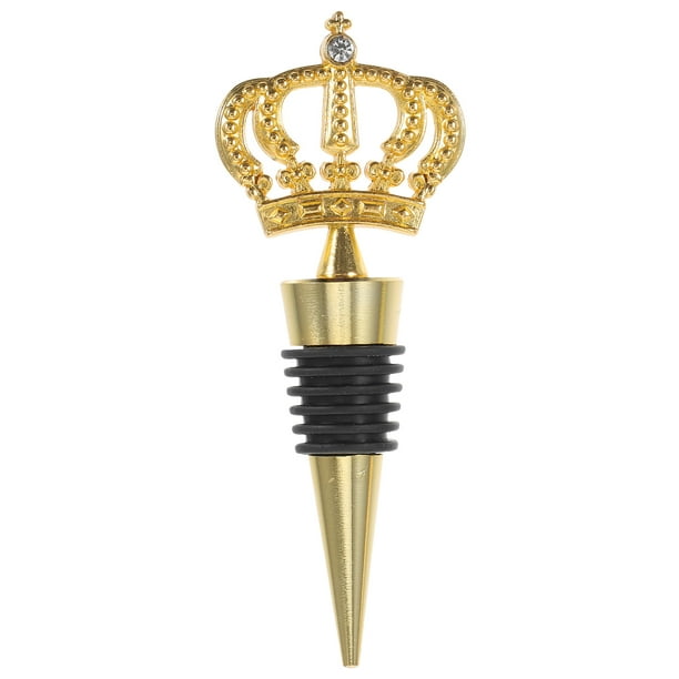 ColoMX Tapón de vino con corona dorada, resellador de vino de aleación para fiestas de cumpleaños, bodas y celebraciones, corcho de vino decorativo y reutilizable, 12 Uds.