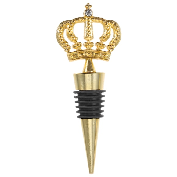 ColoMX Tapón de vino con corona dorada, resellador de vino de aleación para fiestas de cumpleaños, bodas y celebraciones, corcho de vino decorativo y reutilizable, 12 Uds.