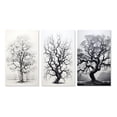 thumbnail image 2 of Designart "White Tree gracefulness Landscape" Floral & Botanical Wall Art Set Of 3 - Grey Tree Monochrome Gallery Set For Office Decor, 2 of 7