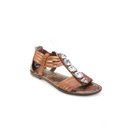 

Pre-owned|Sam Edelman Womens Rhinestone Embellished Gladiator Sandals Brown Size 8M
