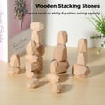 thumbnail image 3 of Wooden Balancing Stones, 20 Pcs Wooden Stacking Rocks Irregular, Paint-Free Wooden Building Rocks Preschool Educational Toys, Novel Building Blocks for Toddles Stacking Game Fun Painting, 3 of 6