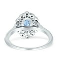 thumbnail image 3 of Blue Apple Jewelry Co. Floral Oval Vintage Women Engagement Ring Aquamarine 925 Sterling Silver, 3 of 5
