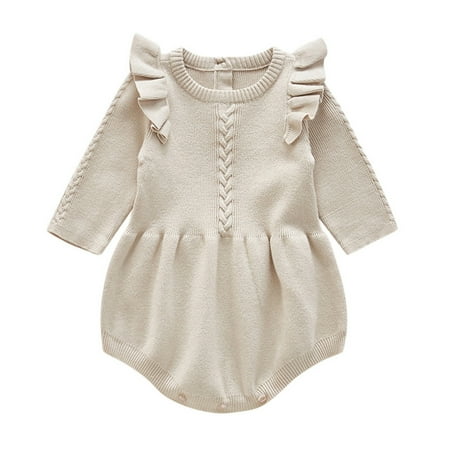 

Povozer Unisex-Baby Baby Long Sleeve Bodysuit Flexy Bodysuits Boys & Girls(Beige 2-3 Years)