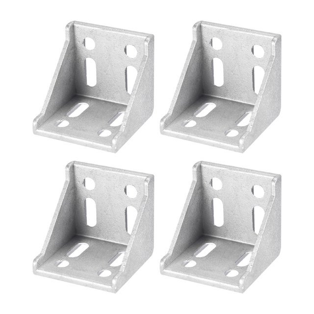 4uds Interior Esquina Soporte Fuelle, 57x57x59mm 6060 Ángulo Conectores para 3060/6060 Series Aluminio Extrusión Perfil Plata