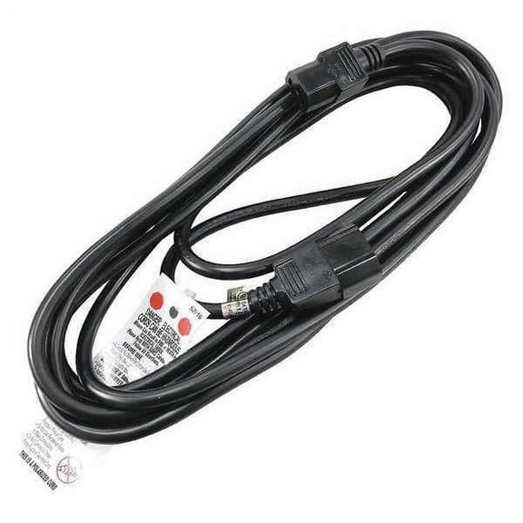 Manufacturer Varies Power Cord, IEC C14, SJT, 15 ft., Blk, 10A, 18/3 5XFT3ID