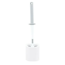 BVXEEP Toilet Brush and Holder Set, Household Toilet Brush Set with Base Wall Mounted Plastic No Punching No Dead Corners Toilet Cleaning Brush for Household Toilets