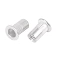 thumbnail image 3 of 110 Pcs M5 Silver Tone Aluminum Alloy Car Auto Flat Head Rivet Nut Threaded Insert, 3 of 6