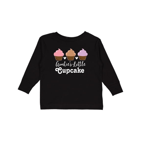 Inktastic Auntie Little Cupcake Niece Girls Long Sleeve Toddler T-Shirt