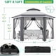 thumbnail image 3 of Qinaqin 13' x Pop-Up Gazebo Canopy Tent con Zippered Malla Sidewalls y Carrying Bag Event Shelter para Patio Garden Backyard cm de Profundidadark Gris Light, 3 of 6
