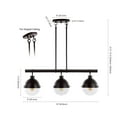 thumbnail image 3 of JONATHAN Y Caleb 33" 3-Light Industrial Farmhouse Iron/Glass Linear LED Pendant, Oil Rubbed Bronze/Clear, 3 of 8