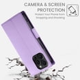 thumbnail image 4 of Compatible with iPhone 16 Pro Wallet Case, Classic PU Leather Flip Folio Case with Card Holders Kickstand [Shockproof TPU Inner Shell] Phone Cover for iPhone 16 Pro, Purple, 4 of 7