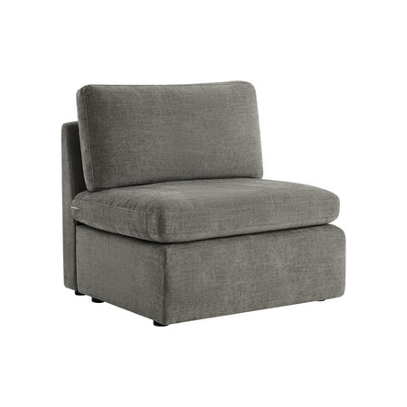 CHITA Modern Fabric Armless chair with Reversible Chaise for Living Room Bedroom, Fossil Gray