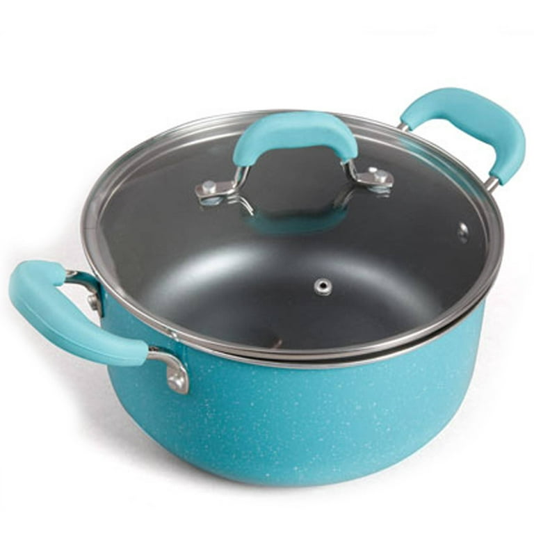 The Pioneer Woman Vintage Speckle 24-Piece Cookware Combo Set  in Turquoise bundle with Copper Charm Stainless Steel Copper Bottom Cookware  Set, 10 Piece: Home & Kitchen