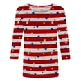 thumbnail image 3 of CHUANK Plus Hauts pour Femmes Chic Décontracté Col Rond Manches Courtes Chemises et Blouses pour Femmes T-Shirts à Imprimé Papillon du 4 Juillet pour Femmes Tunique Graphique Patriotique Tendance Haut d'Été Plage, 3 of 4