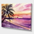 thumbnail image 3 of Designart Pink and Purple Palm Beach Sunset Canvas Wall Art, 3 of 4