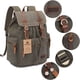 thumbnail image 3 of Mochila Bluboon Lona Vintage Piel Color Verde, 3 of 8