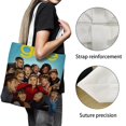 thumbnail image 3 of Glee Fox Bolso de tela con estampado de lienzo para mujer, bolsa de compras reutilizable y estética, con cremallera interior, regalo para mujer,40*40cm., 3 of 6