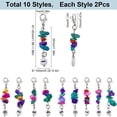 thumbnail image 2 of 20Pcs Number 0~9 Turquoise Chip Acrylic Beaded Locking Stitch Markers Zinc Alloy Crochet Lobster Clasp Charms Colorful 47~50mm, 2 of 6