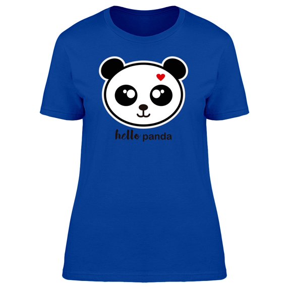 Hello Panda Kawaii Face Heart Tee Women's -Image by Shutterstock
