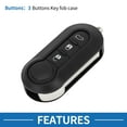 thumbnail image 3 of Unique Bargains 3 Buttons Keyless Entry Remote Key Fob Key Shell Case for Fiat 500, 3 of 7