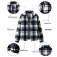 thumbnail image 4 of Smsaxvxz Women’s Long Sleeve Sherpa Fleece Plaid Jacket Casual Chunky Fuzzy Warm Winter Coat for Women White M, 4 of 8