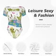 thumbnail image 4 of Rateoe Cartoon Frogs Printed Women Rash Guard Short Sleeve,Tummy control Swimsuit Surfing Swimsuit Bathing Suit Short-sleeved Onesie UPF 50+ -X-Large, 4 of 7