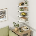 thumbnail image 5 of Fairy 4 Tier White Corner Floating Shelves for Wall, Space-Saving Decorative Corner Shelf Set, 5 of 7