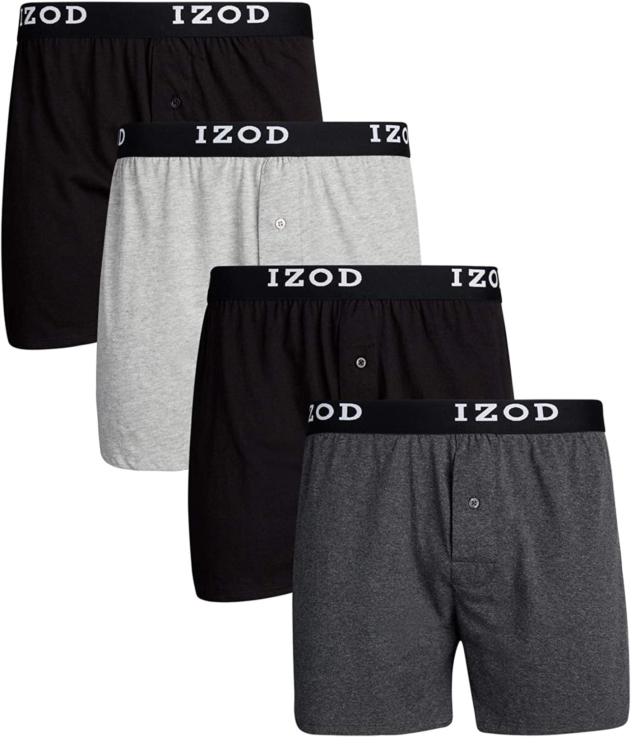IZOD Mens Cotton Knit Boxers 4-Pack - Walmart.com